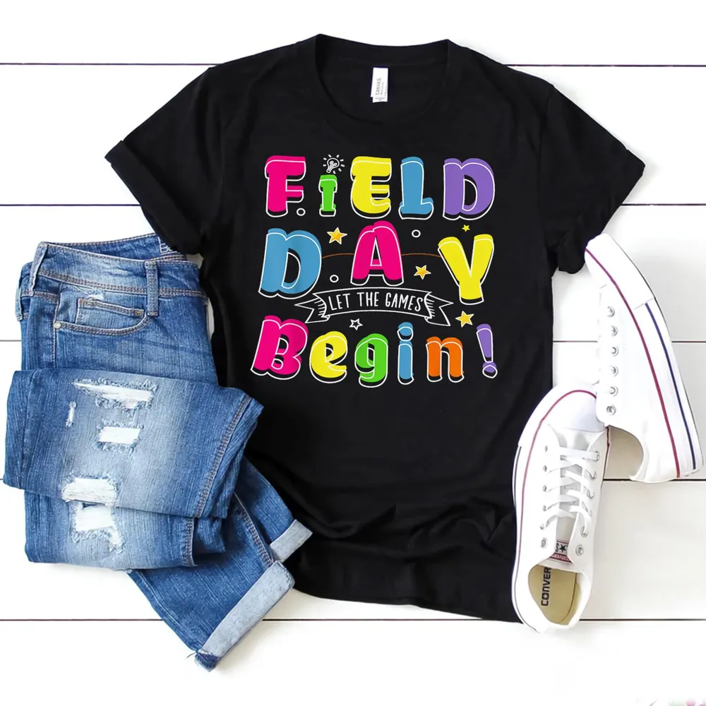 Field Day Let The Games Begin Boys Girls Teachers Game Day Shirt | Marryford