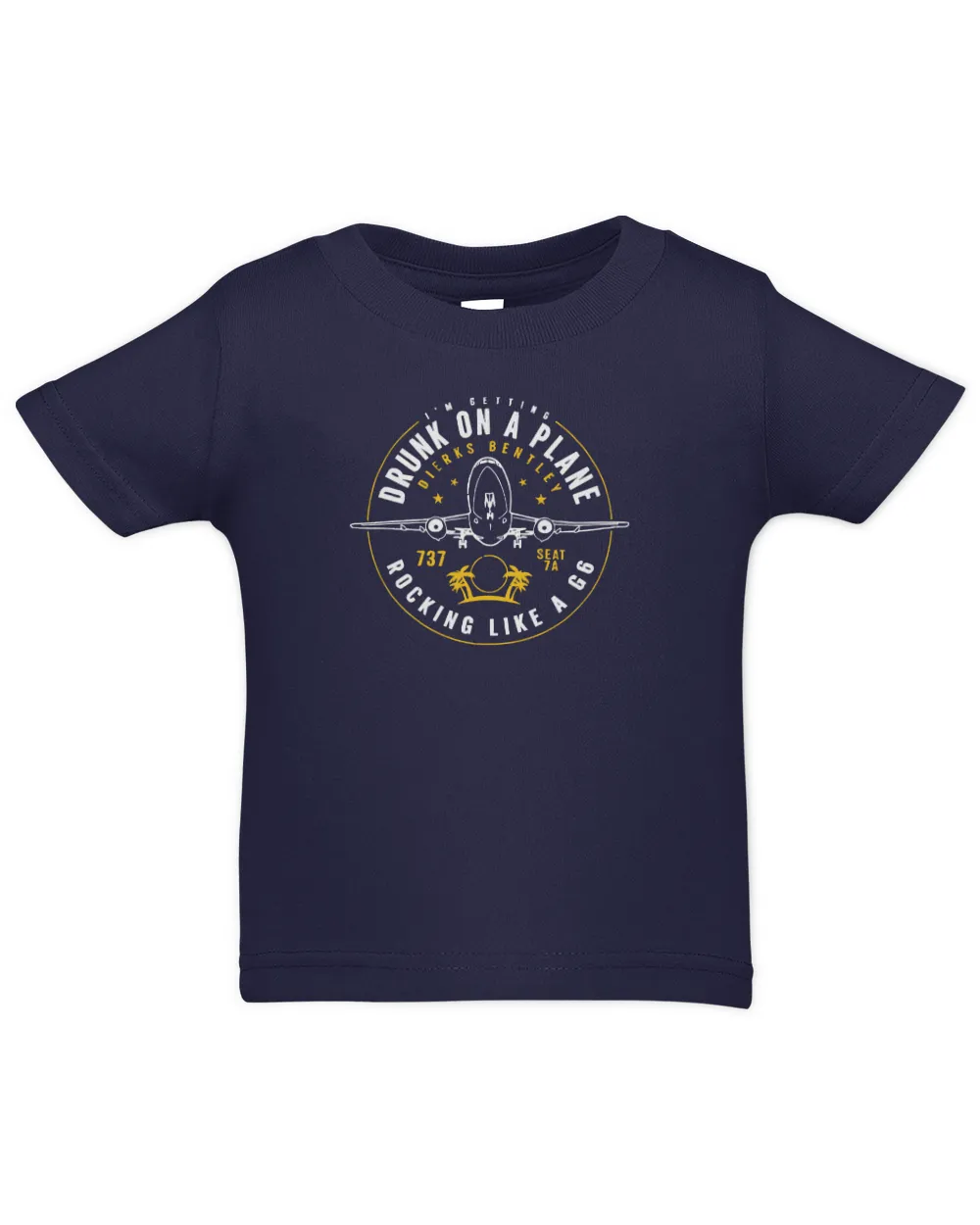 Dierks Bentley Merch Drunk on a Plane Shirt Infant Jersey T-Shirt navy 6m
