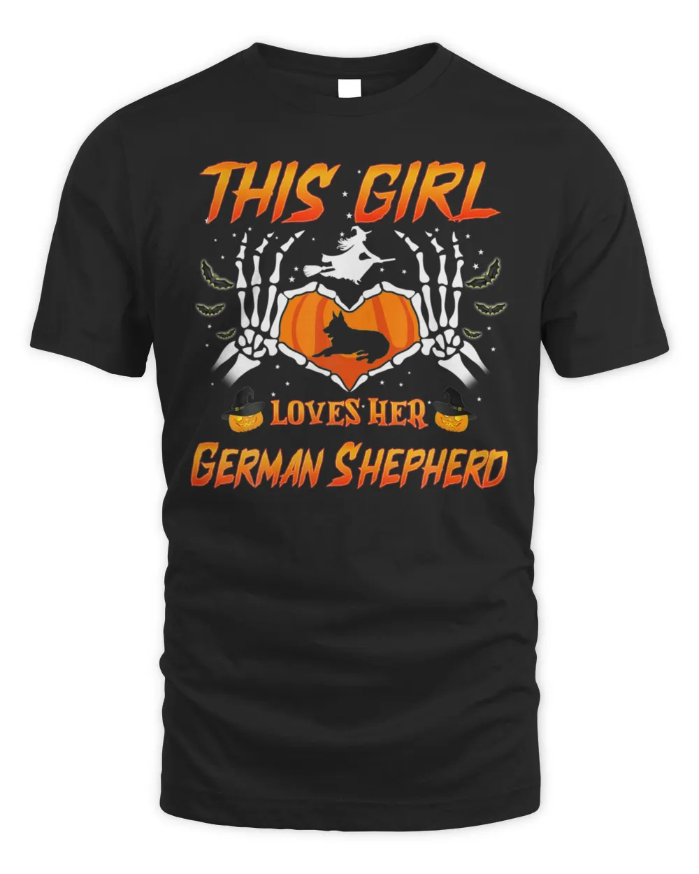 This Girl Loves Her German Shepherd Halloween Shirt Unisex Standard T-Shirt black s