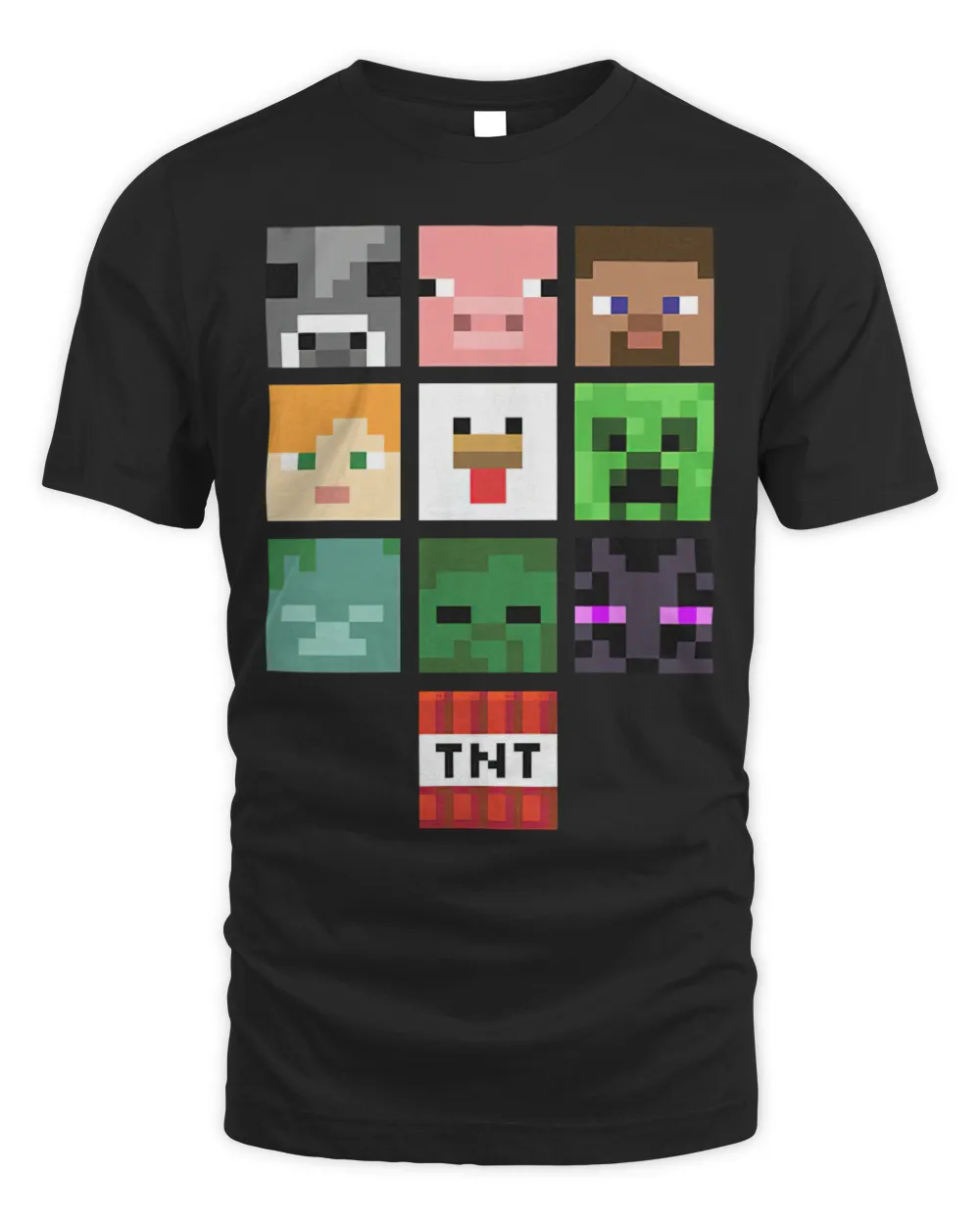 Amc Theatres Merch a Minecraft Movie All the Big Faces Shirt Unisex Standard T-Shirt black s