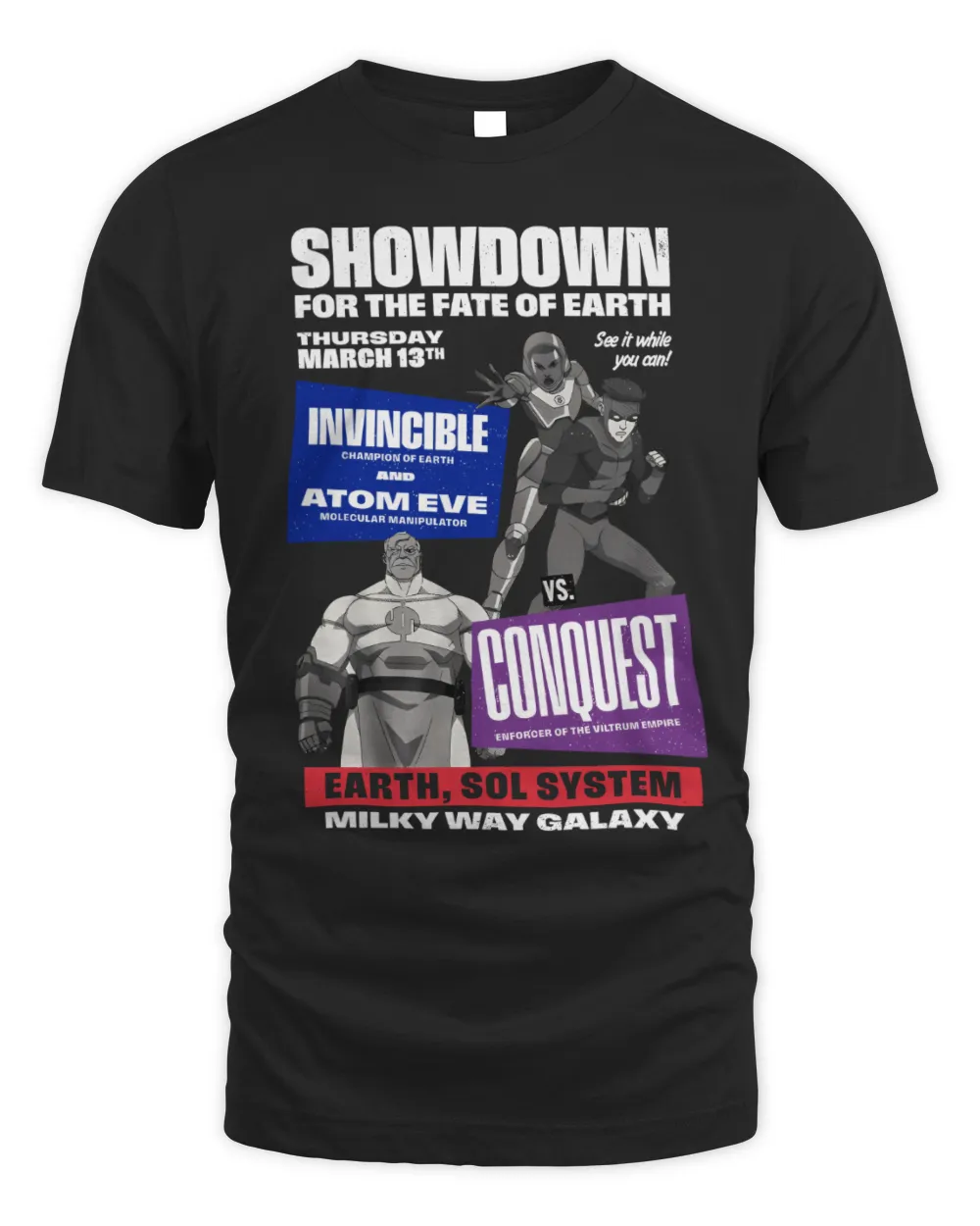 The Battle for the Planet Invincible Shirt Unisex Standard T-Shirt black s