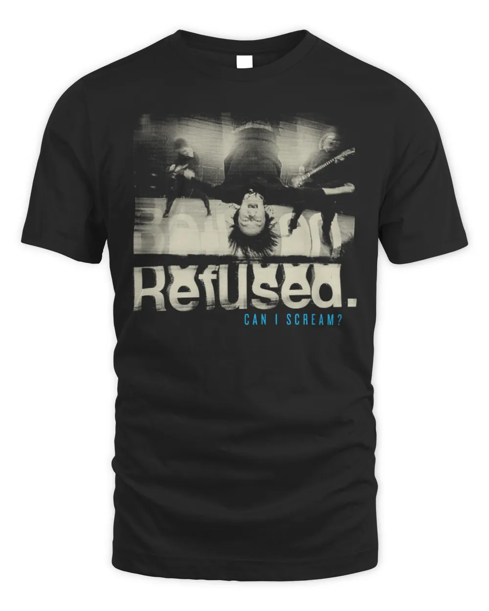 Refused Band Merch Can I Scream Shirt Unisex Standard T-Shirt black s