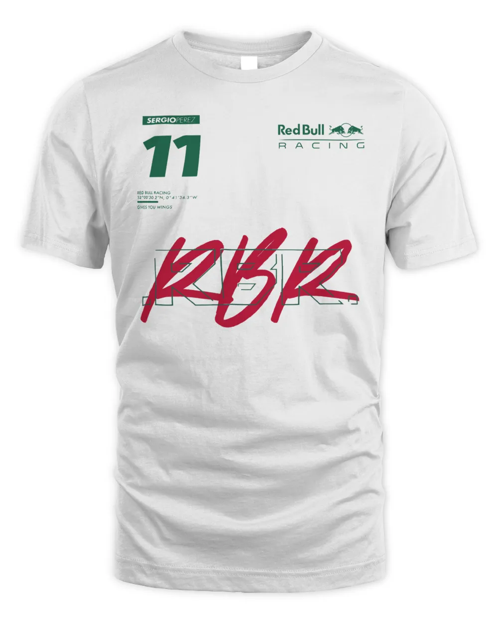 Red Bull Racing Merch Checo Perez Performance Shirt Unisex Standard T-Shirt white s