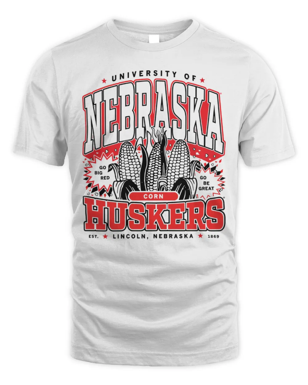 Huskers Max Collegiate Shirt Unisex Standard T-Shirt white s