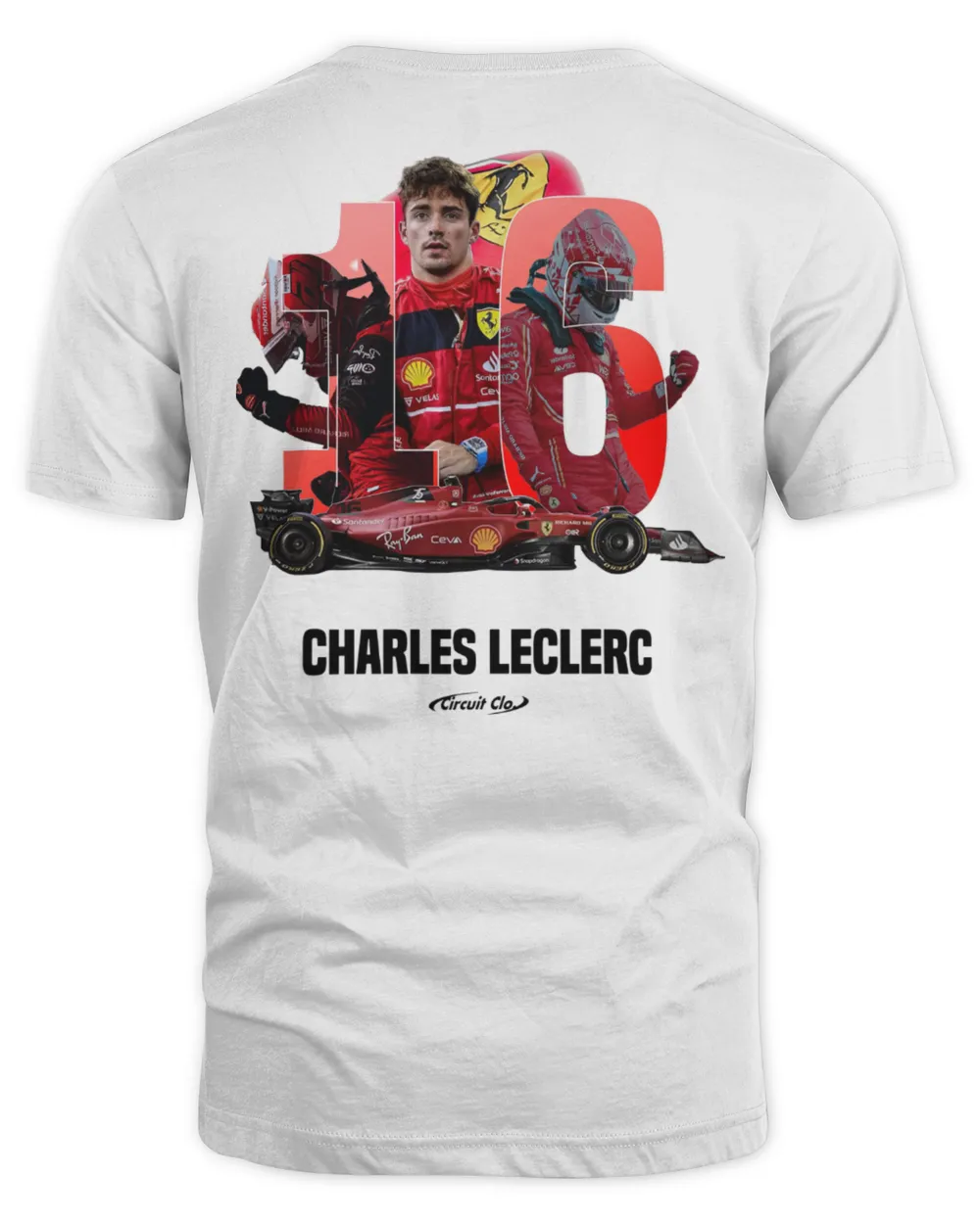 Circuit Clothing Charles Leclerc Shirt Unisex Standard T-Shirt white s