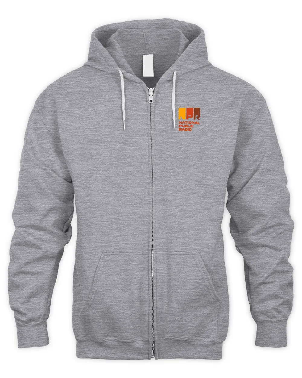 Npr Merchandise Vintage Logo Shirt Men's Zip Hoodie sport-grey s