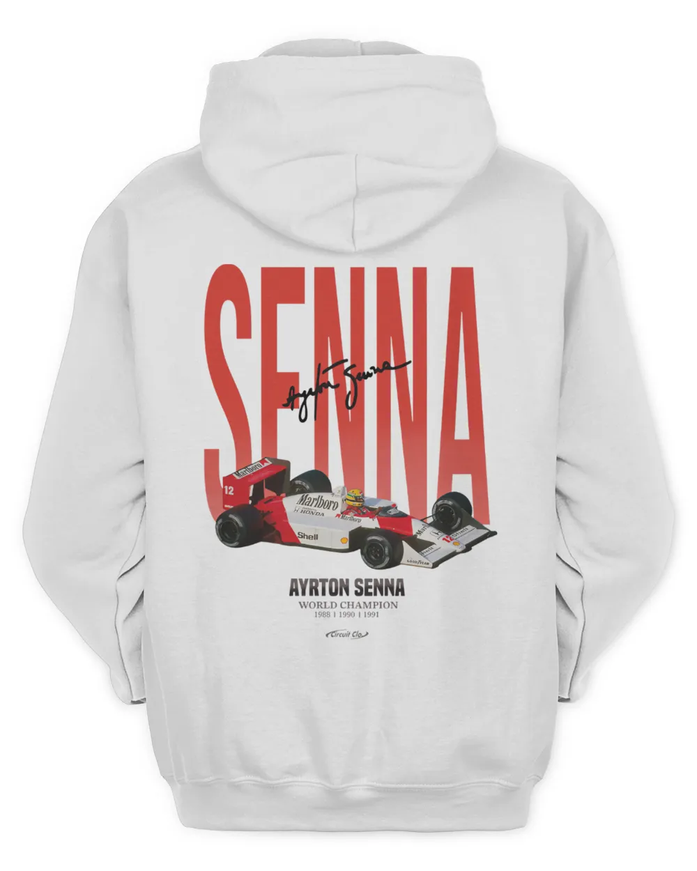 Circuit Clothing Ayrton Senna Shirt Men's Zip Hoodie white s