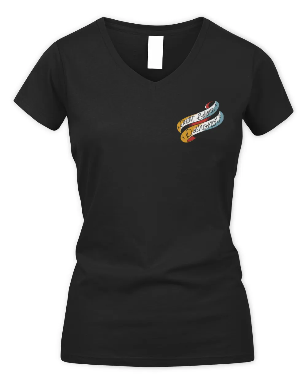 Fat Electrician Merch Death Before Dishonor Shirt Women's V-Neck T-Shirt black s
