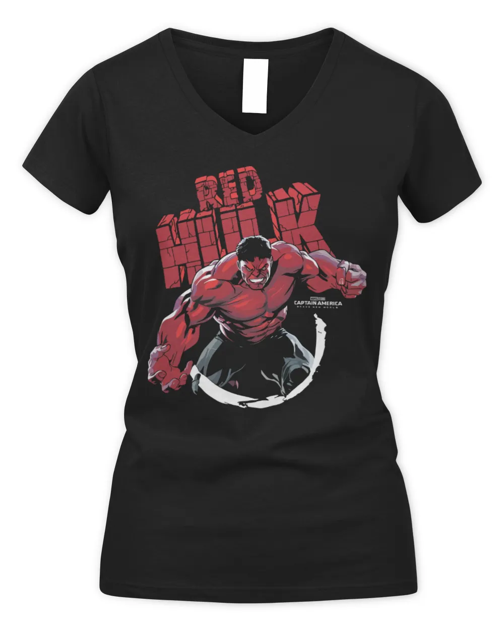 Amc Theatres Merch Captain America Brave New World Red Hulk Shirt Women's V-Neck T-Shirt black s