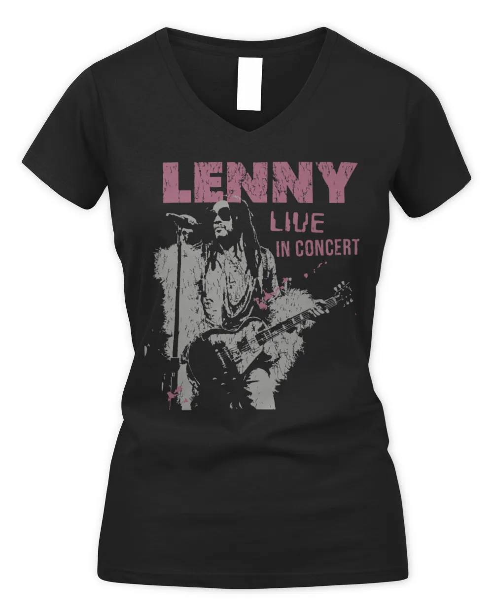 Lenny Kravitz Merch Lenny Live Shirt Women's V-Neck T-Shirt black s
