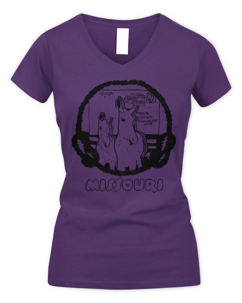Grateful Dead Merch Missouri United States of Dead Shirt Women's V-Neck T-Shirt purple s