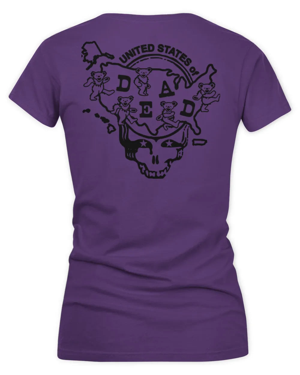 Grateful Dead Merch Missouri United States of Dead Shirt Women's V-Neck T-Shirt purple s
