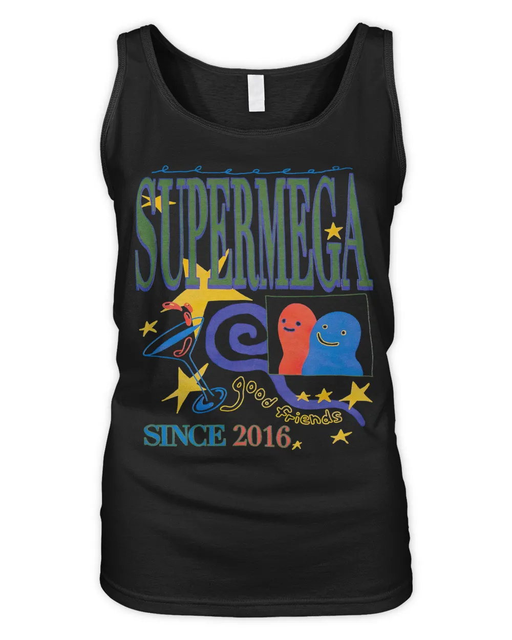 Supermega Merch Drunk Drawing Shirt Women's Tank Top black s