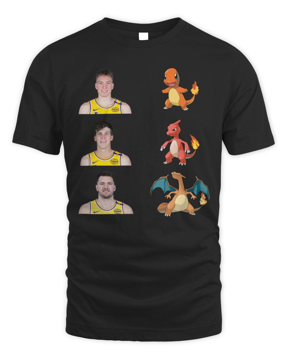 Lakers Charmander Evolution Meme Shirt Unisex Standard T-Shirt black s