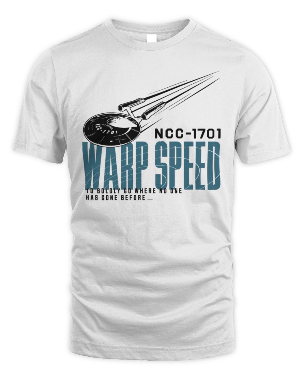Star Trek Merchandise Ncc-1701 Warp Speed Shirt Unisex Standard T-Shirt white s
