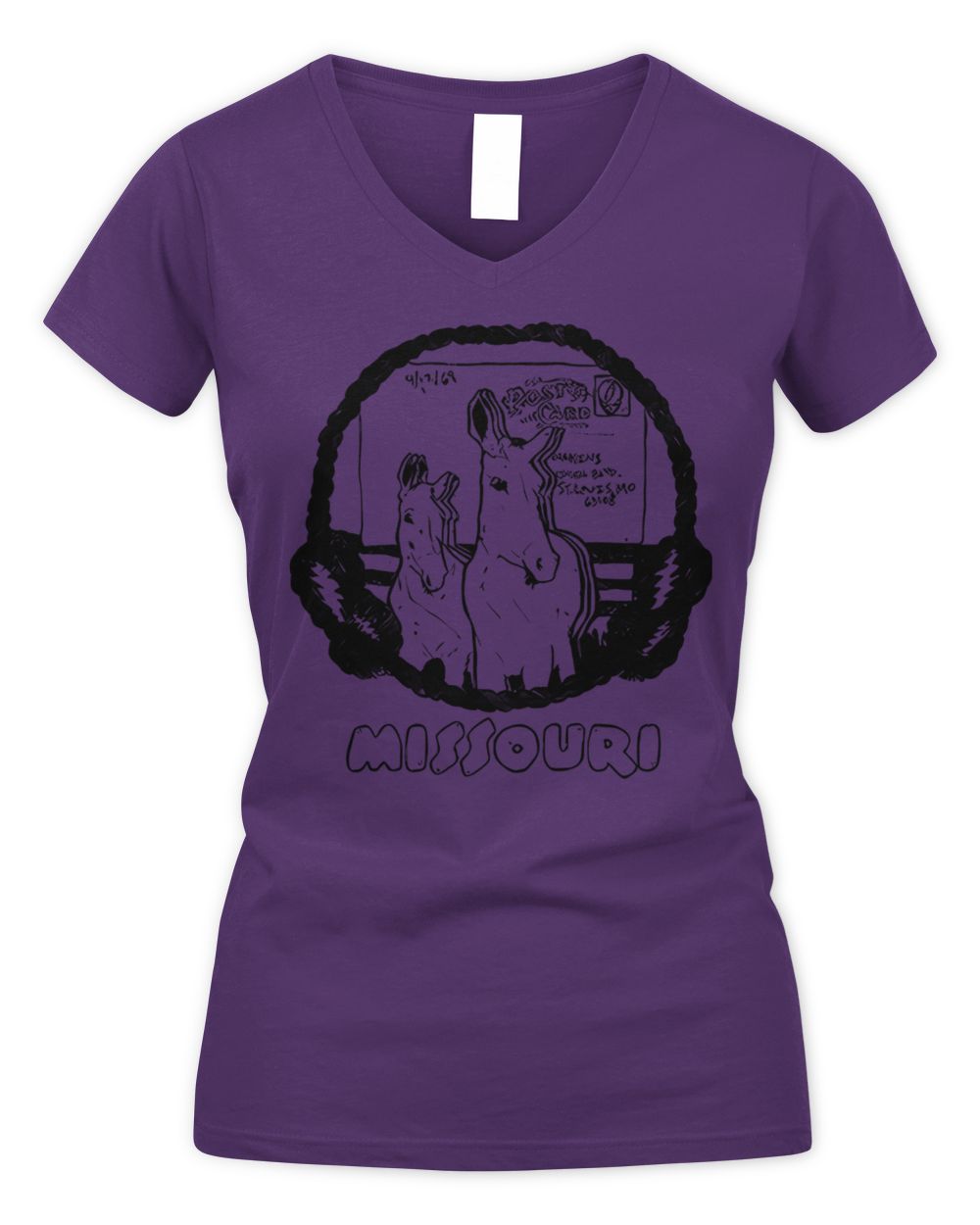 Grateful Dead Merch Missouri United States of Dead Shirt Women's V-Neck T-Shirt purple s