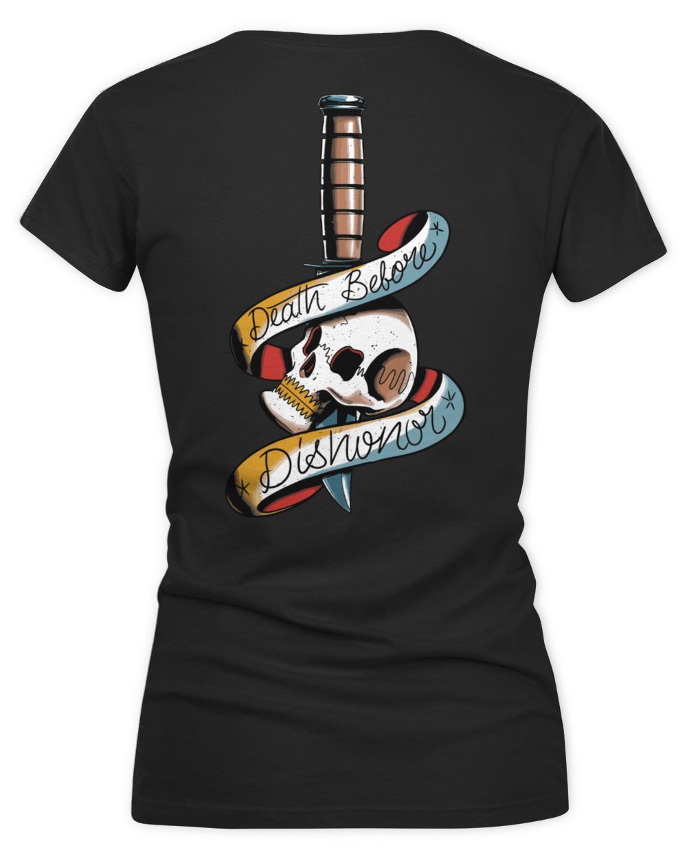 Fat Electrician Merch Death Before Dishonor Shirt Women's V-Neck T-Shirt black s
