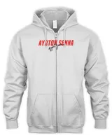 Circuit Clothing Ayrton Senna Shirt Men's Zip Hoodie white s