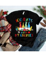 100 Days Of School With My Gnomies Teachers Kids Gnome Gifts Shirt Unisex Standard T-Shirt black s