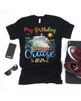 Festive My Birthday Cruise Ship Party 2024 Shirt Unisex Standard T-Shirt black s