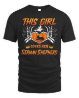 This Girl Loves Her German Shepherd Halloween Shirt Unisex Standard T-Shirt black s
